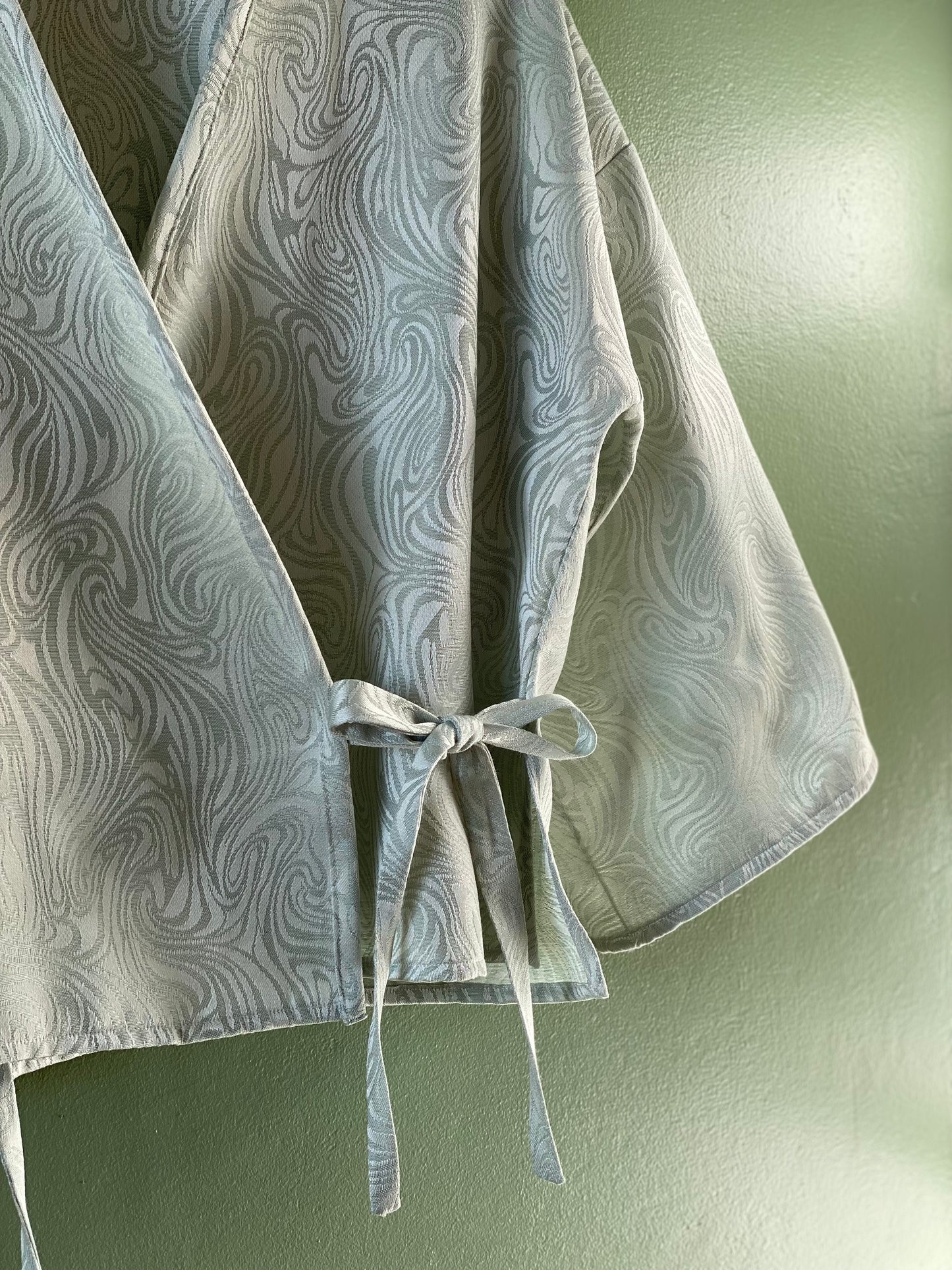 Minty Swirl Wrap Top