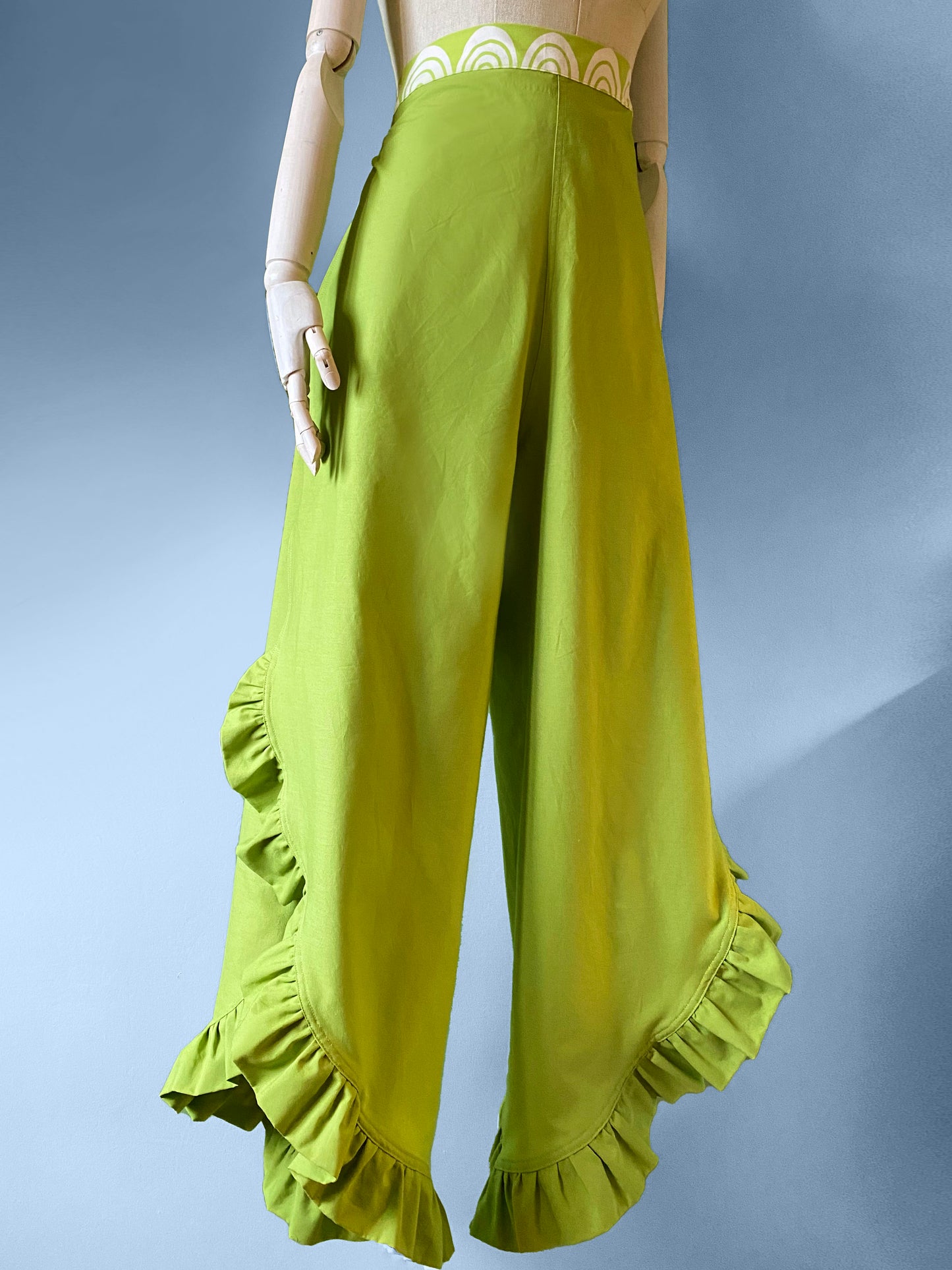 Green Ruffled Wrap Pants