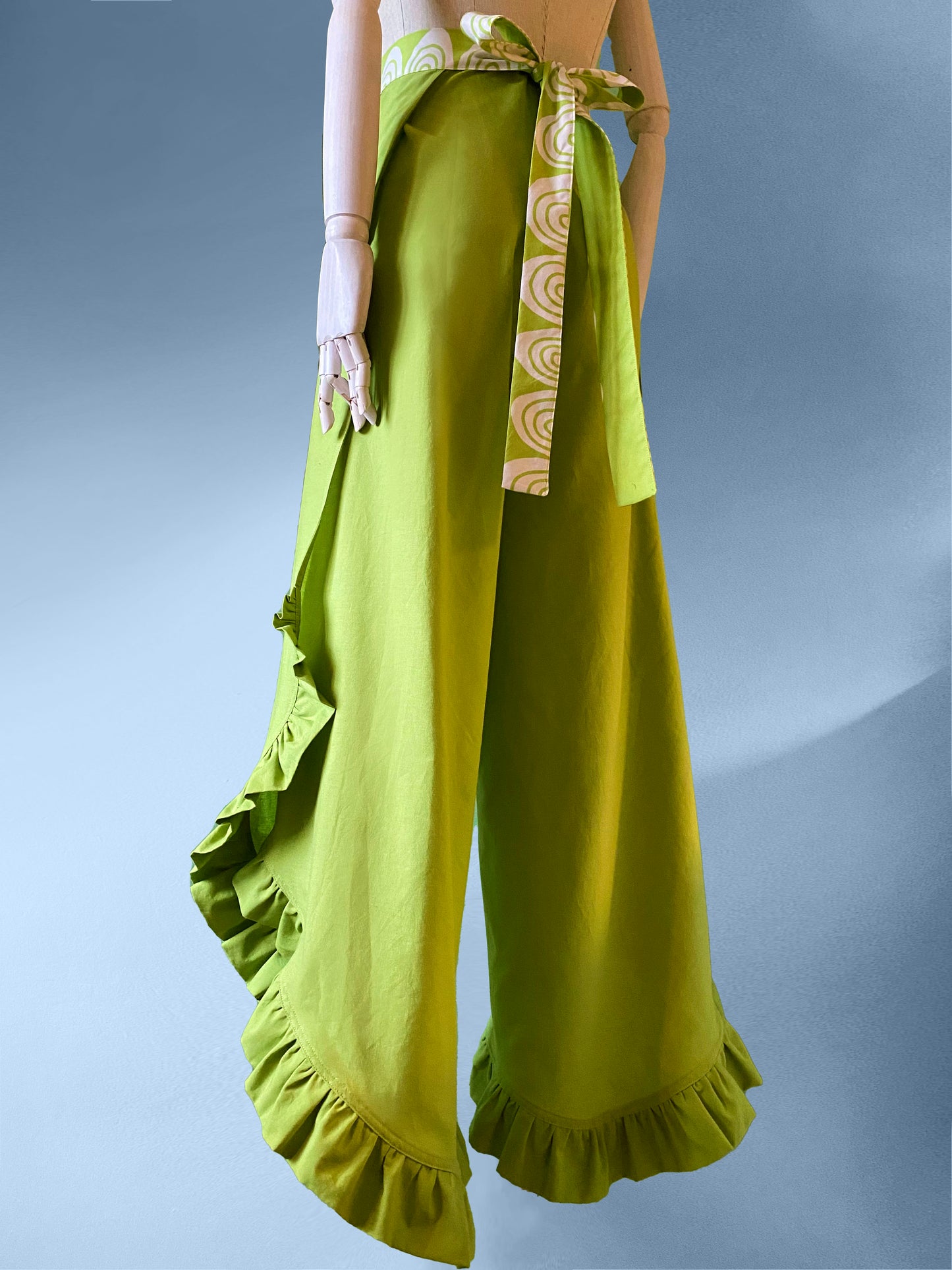 Green Ruffled Wrap Pants