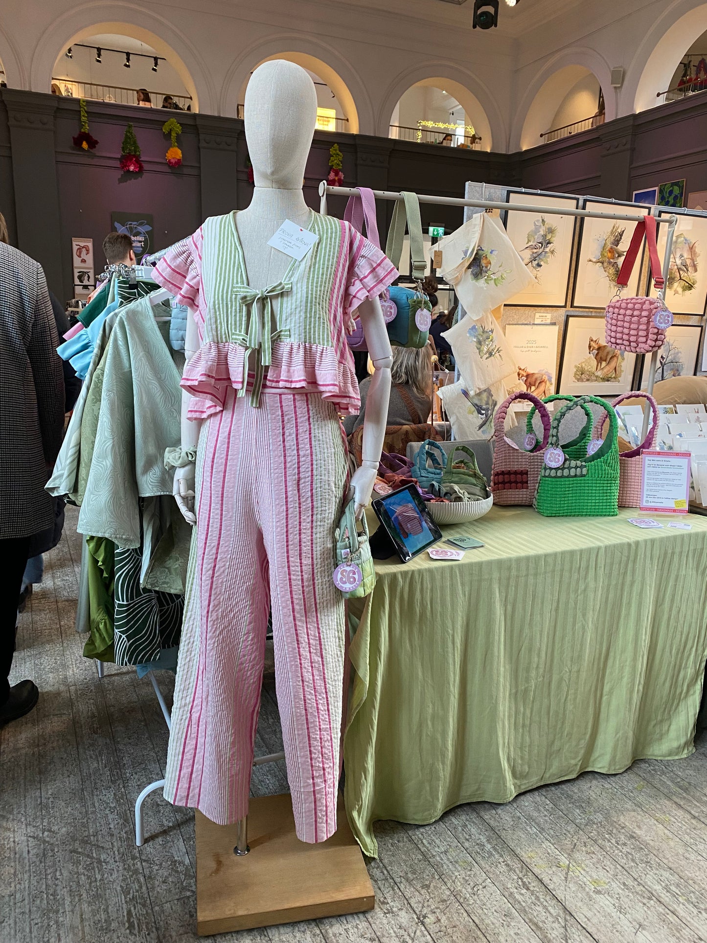 Pink/Green Ruffled Top