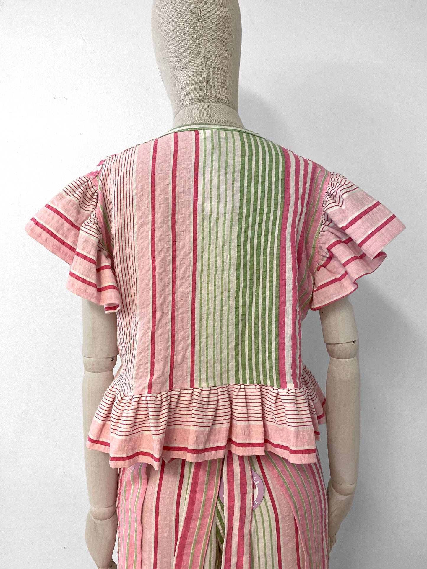 Pink/Green Ruffled Top