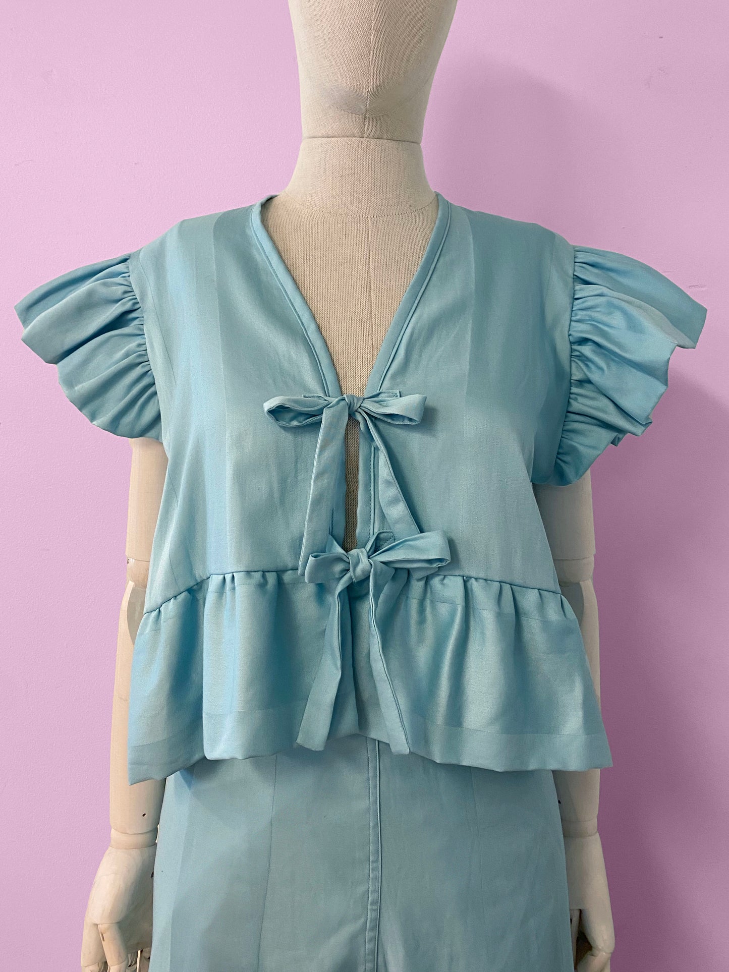 Blue Ruffled Top