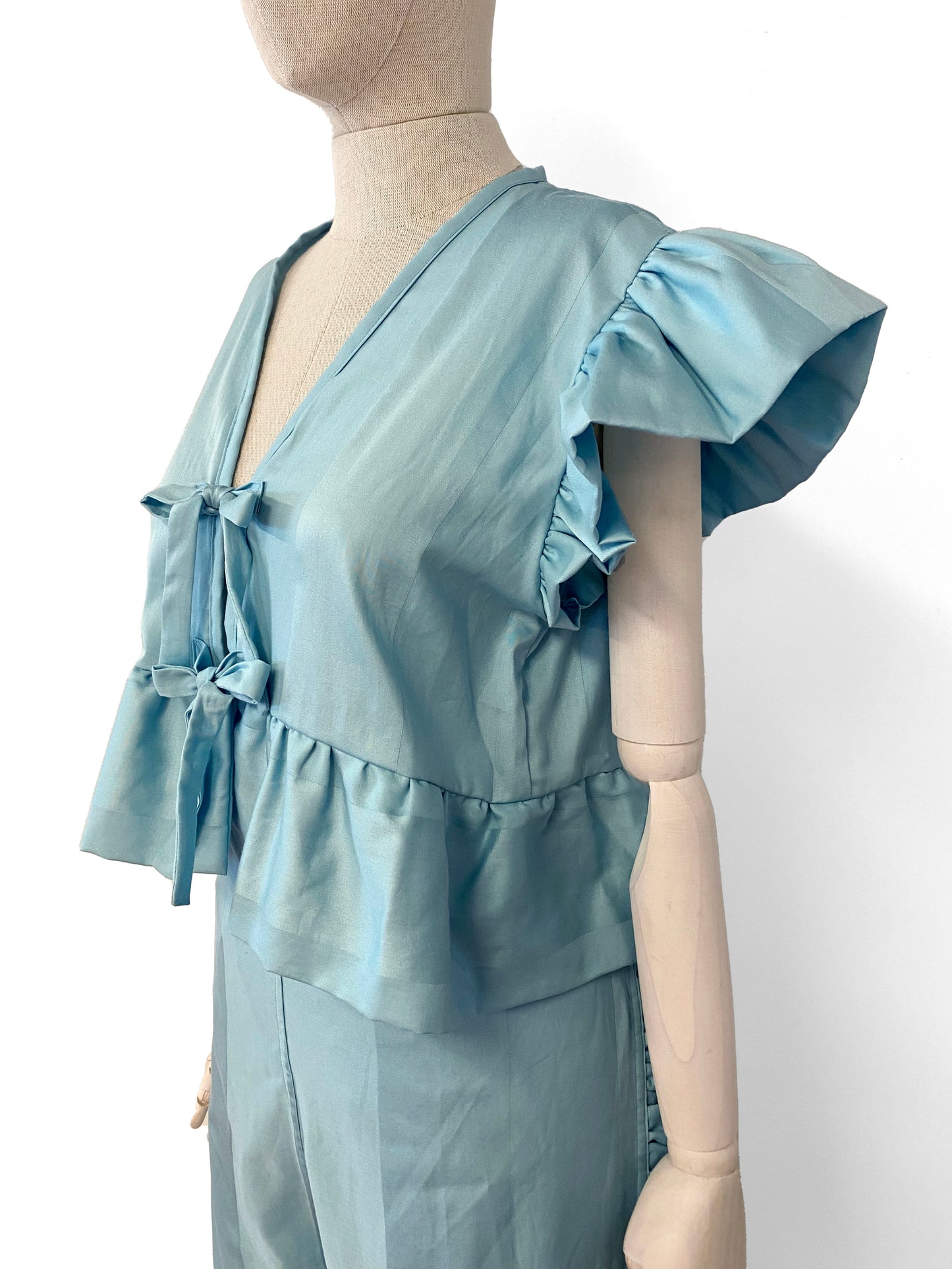 Blue Ruffled Top
