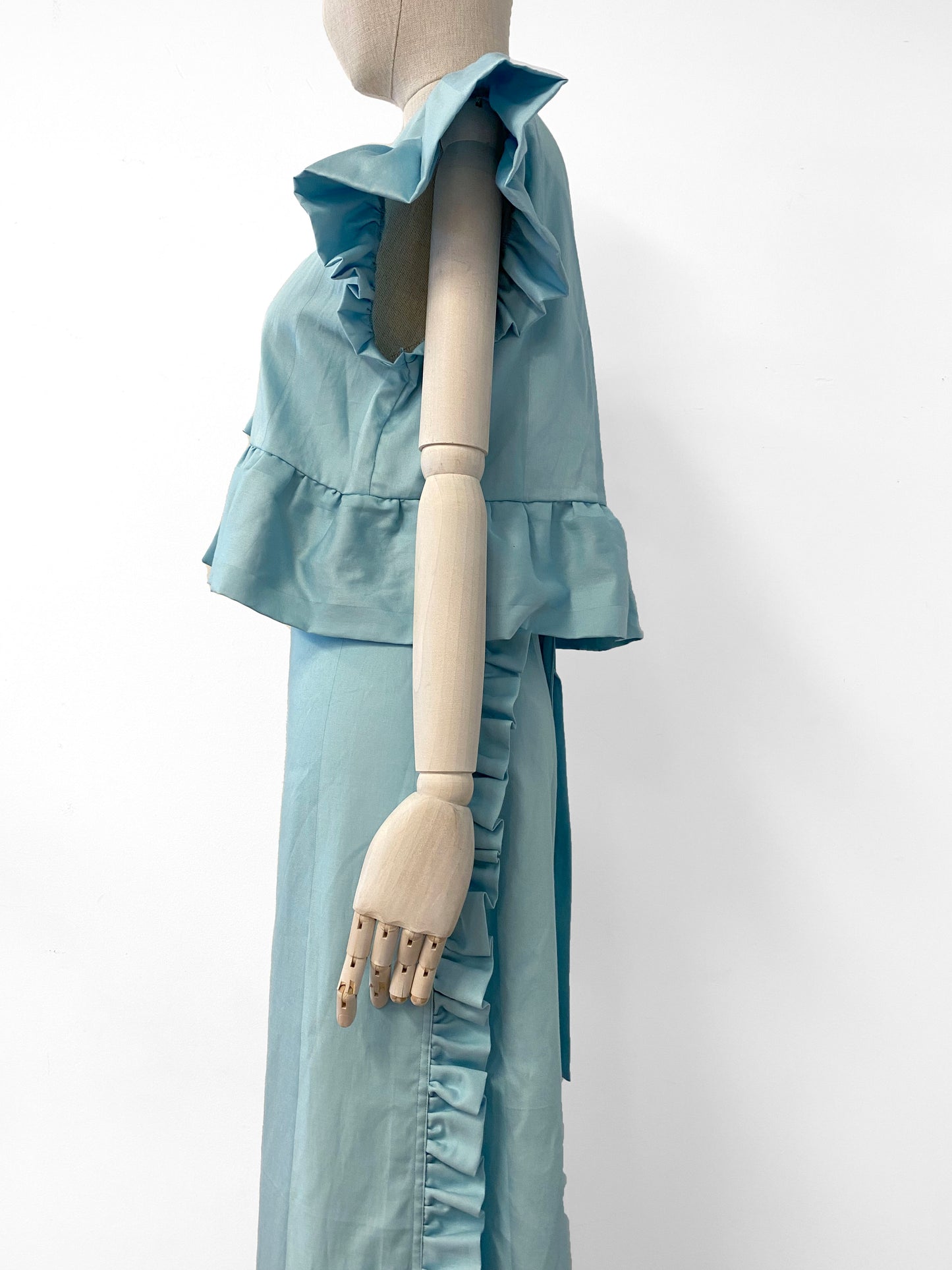 Blue Ruffled Top