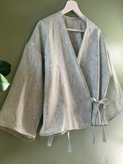 Minty Swirl Wrap Top