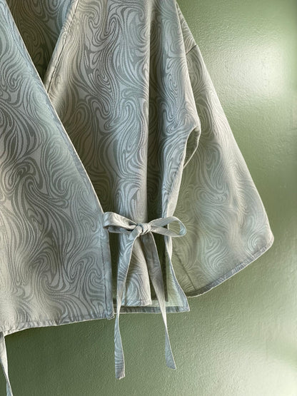 Minty Swirl Wrap Top